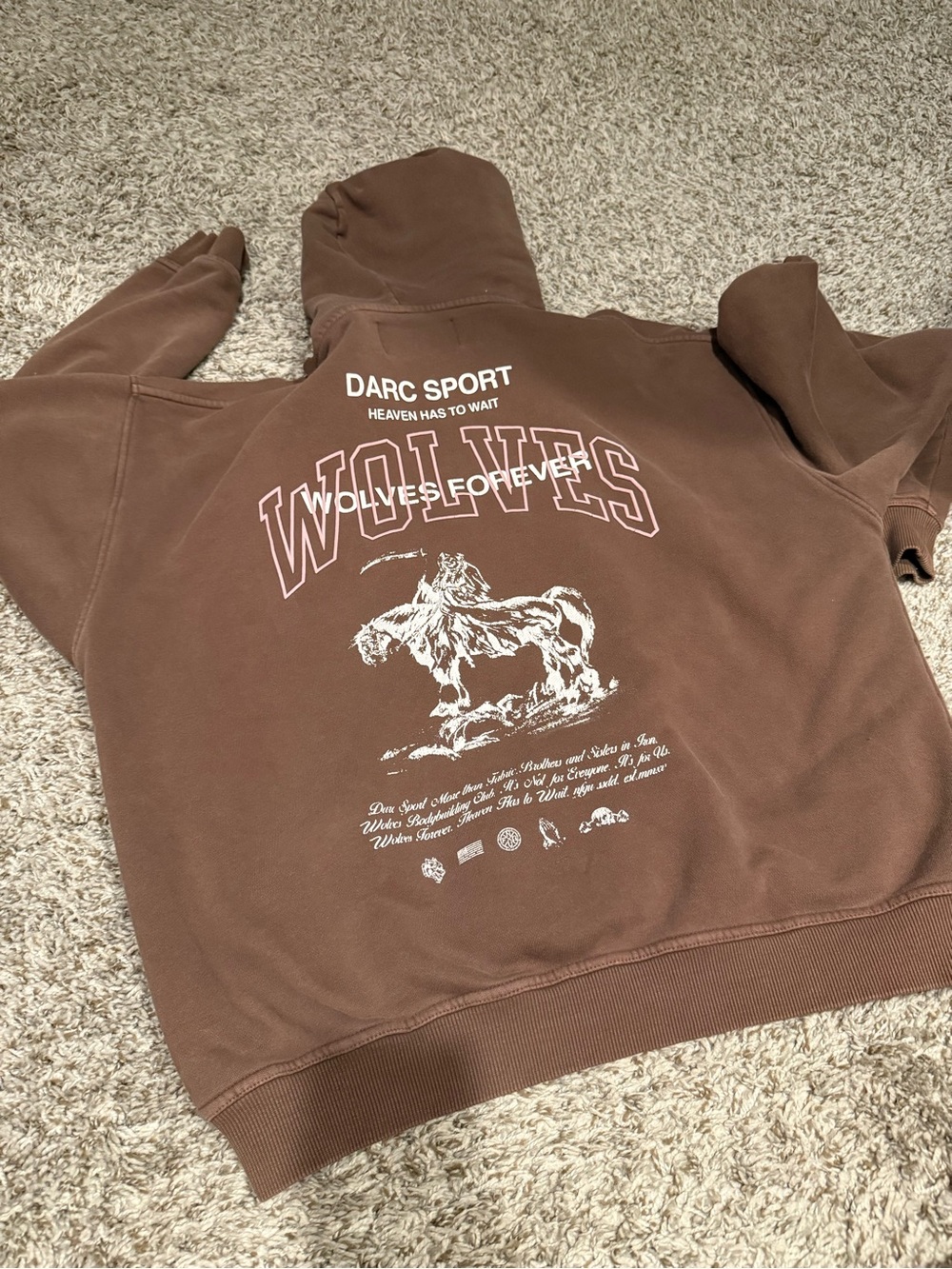 DARC SPORT Brown 'Wolves Forever' Zip-Up Graphic Sweatshirt